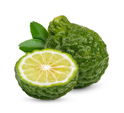Fresh Begamot with leaves isolated on transparent background (.PNG)