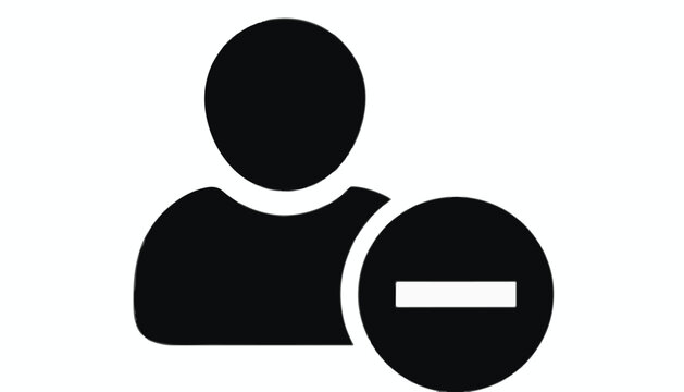 Delete User Icon Minimalist Vector Silhouette for UI UX Design
