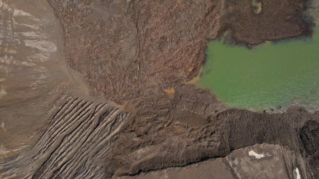 Terrestrial Canadian landscape of rare earth mining site. Critical rare earth minerals excavate for Artificial intelligence AI technology, weapons and electric vehicles. Deep underground Industry.