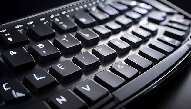 close up image of a black qwerty keyboard highlighting the number row and letter keys with clear white symbols on matte keycaps