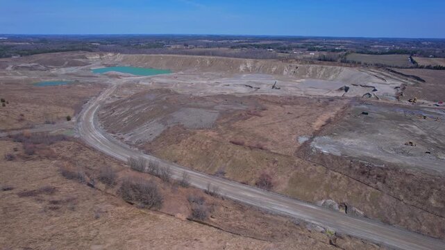 Terrestrial Canadian landscape of rare earth mining site. Critical rare earth minerals excavate for Artificial intelligence AI technology, weapons and electric vehicles. Deep underground Industry.