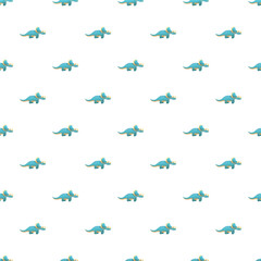 Cute blue triceratops creating a repeating design for textiles or children's products © nsit0108