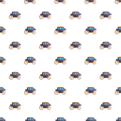 Fototapeta premium Seamless repeating pattern featuring classic horse drawn carriages on a white background