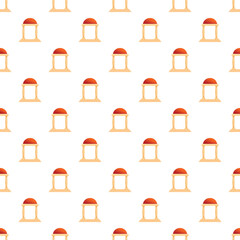 Naklejka premium Architectural rotunda pillars with a red dome creating a seamless pattern