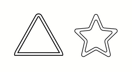 Obraz premium triangle and star shape icons in line art style for ui design and branding