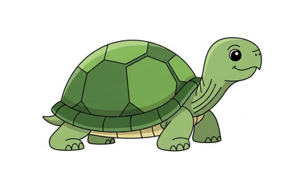 Obraz premium Cute cartoon turtle vector illustration isolated on white background