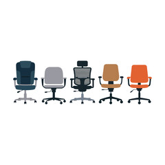 Obraz premium Office chair vector illustrations in various colors and designs