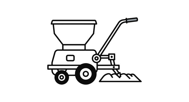 Garden Seeder Line art vector abstract modern decorative illustration