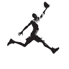 Black Basketball player  Silhouette Vector, High Quality Illustration on White Background © Craftdot