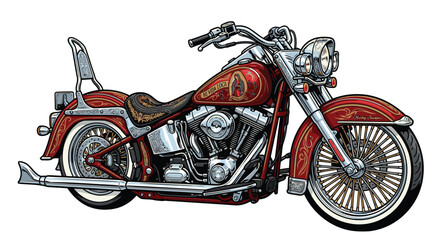 Chicano style motorcycle cartoon vector image   Motorrad im Chicano-Stil, Cartoon-Vektorgrafik © ataya