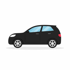 Obraz premium Black Hatchback Car Illustration