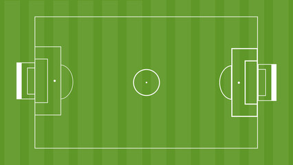 Flat Vector Football Pitch Top View Illustration for Sports Tactics and Strategy Website Banner and youtube thumbnail © Hafiz