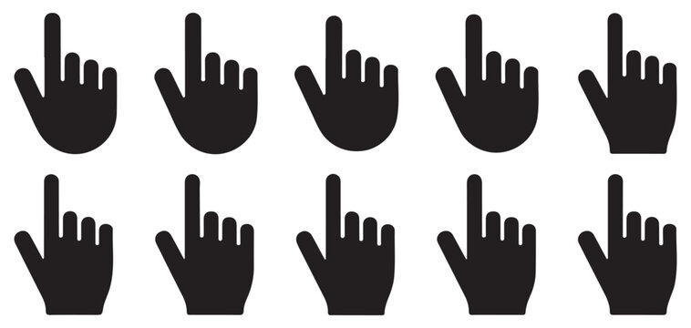 Classic black mouse hand pointer icons for computer screens vector illustration  eps 10