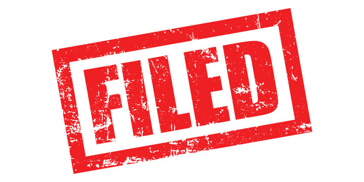 A red FILED stamp on a white background, indicating a document has been officially recorded