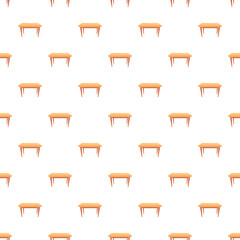 Naklejka premium Repeating pattern showing cartoon wooden dining tables arranged in rows and columns against a white background