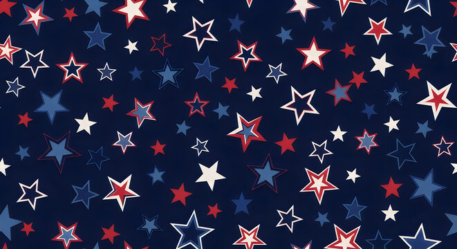 Indipandance day usa vibrant stars and stripes seamless pattern background