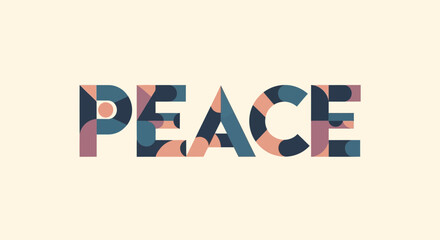Obraz premium Peace Word Art - Geometric Pattern Typography