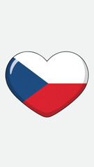 Obraz premium Heart Shaped Czech Flag Emblem Representing National Pride and Czech Cultural Identity.