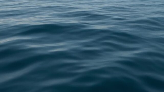 Gentle Ocean Waves Rippling, Serene Blue Water Surface Footage