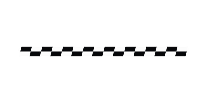 Abstract black and white checkered racing finish line pattern isolated on transparent background