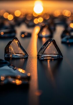 Abstract geometric objects sunlight