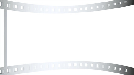 Obraz premium 16mm Film Frame With Rounded Corners Rough Edges White Blank Space And Curved Sprocket Borders For Classic Cinematic Photo Template