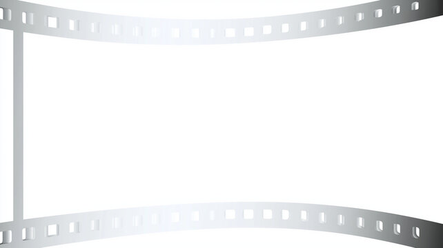 16mm Film Frame With Rounded Corners Rough Edges White Blank Space And Curved Sprocket Borders For Classic Cinematic Photo Template
