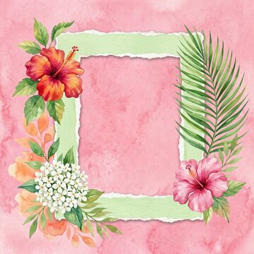 Vintage floral frame design for photo album invitation or congratulation card background
