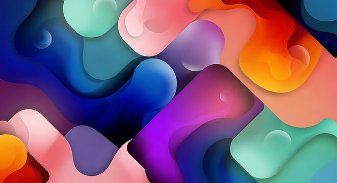 Vibrant abstract with colorful shapes and smooth textures Full HD 4K Download 2025 2026