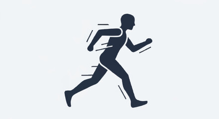 Fototapeta premium Running silhouette in motion with dynamic speed lines 