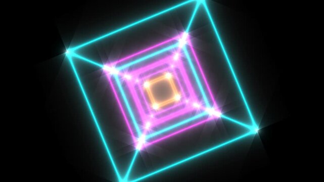 3D Rotating Cube Wireframe Abstract Geometric Alpha Overlay