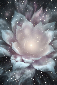 Pastel Cosmic Lotus &ndash; Soft Dreamy Space Scene