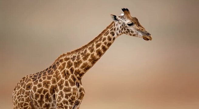 Majestic Giraffe Standing in the African Savannah
