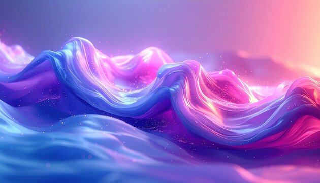 Vibrant and flowing abstract visualization of quantum superposition in a colorful spectrum, representing theoretical particle states in motion with glowing light and fluid wave forms.