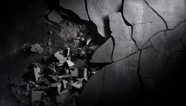 blackened wall after explosion with cracked concrete and burnt surface symbol of building damage destruction war aftermath emergency disaster and ruined architecture