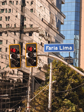 Modern buildings at the finance district Faria Lima. Sao Paulo, Brazil.
