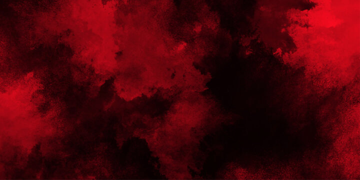 Eerie black background with billowing red smoke on black background. old style dark red grunge texture, brush painted . Old and grainy red paper texture, vector,	