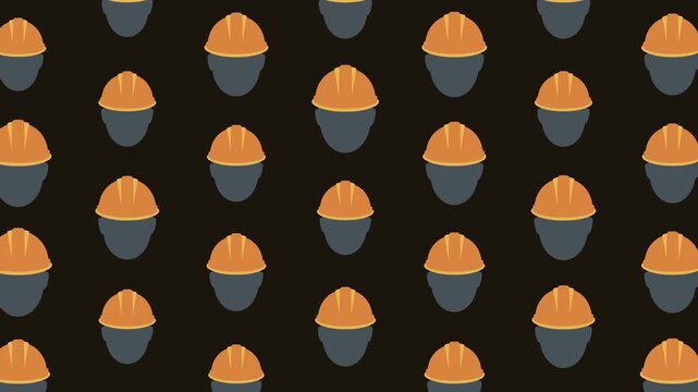 Industrial Safety Hard Hat Helmet Seamless Pattern Background, labor concept.
