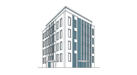 Fototapeta premium Modern Multi Story Urban Building Structure.