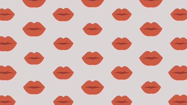 Red Lips and Cosmetic Beauty Seamless Pattern Background, fashion concept.