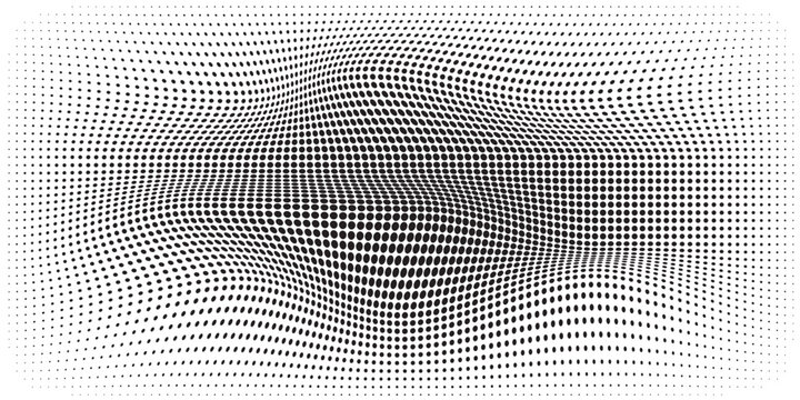 High-Quality Vector Halftone Dot Pattern Radiant Burst in Black and White, Ideal for Marketing Banners and Product Backgrounds. Vector Illustration