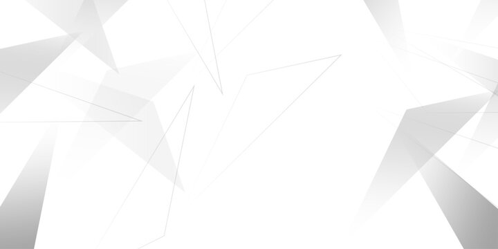 Abstract background with liens and triangles shape on white background. White and grey geometric overlapping rectangle pattern Geometric background soft shadows as patten ..White polygon textured .
