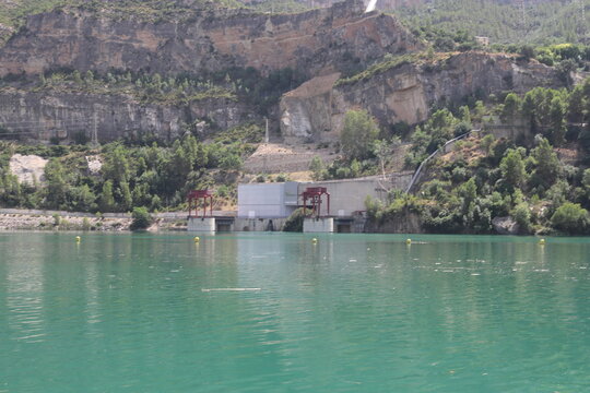 Hydroelectric Power Plant at Cortes de Pallas Reservoir in Spain