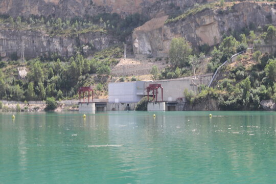 Hydroelectric Power Plant at Cortes de Pallas Reservoir in Spain