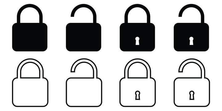 Lock icon set. Padlock icon vector. Encryption icon. Security symbol eps 10.