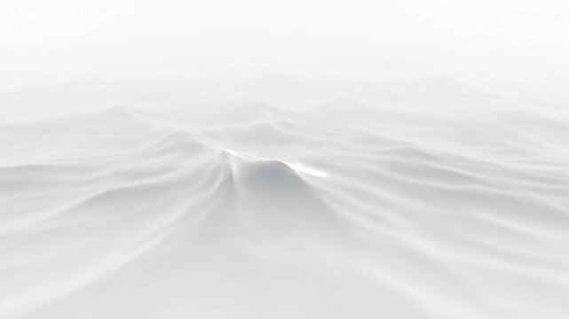 Soft white undulating waves create a serene abstract landscape with gentle peaks and valleys, ideal for video backgrounds and modern design overlays.