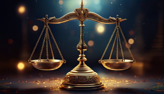 golden scales of justice symbolizing balance and fairness