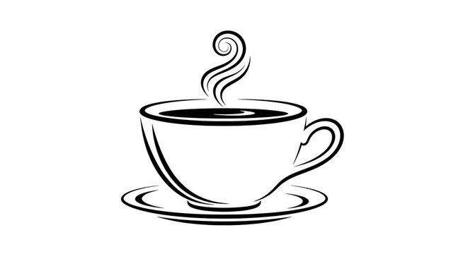 A steaming cup of hot coffee with aromatic steam rising from the dark beverage, perfect for a morning boost or a relaxing break