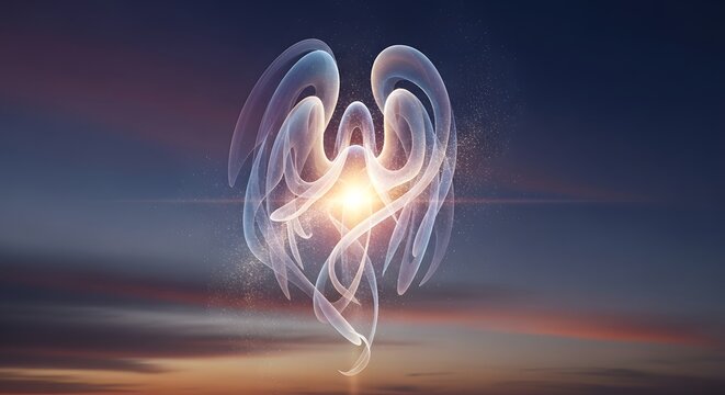 Ethereal angelic figure a radiant vision of light and spiritual grace