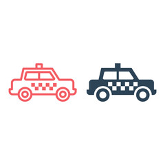Naklejka premium Taxi icons set. Car. Vector transportation design illustration.